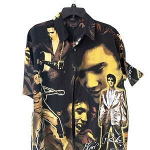 Elvis Graphic Men's Shirt - Black